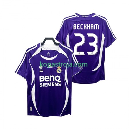 Billiga Fotbollströjor Real Madrid Beckham 23 206 2007 Retro Borta tröja Kortärmad